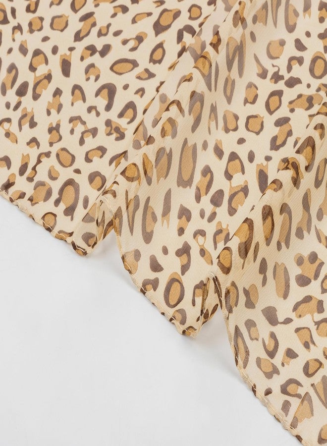 CXQRR Summer-Cheetah-Scarf for Women-Lightweight Square Elegant Wrap Neck Leopard-Fashion Feeling Head Scarfs 26× 26 Inches - Image 2